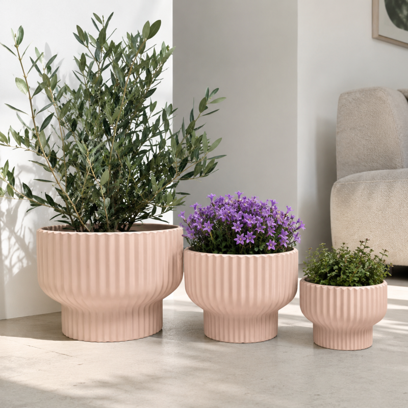 ΣΕΤ 3 ΤΕΜΑΧΙΑ ΡΟΖ ΑΠΑΛΟ ΠΑΣΤΕΛ-20 Δ24x15,5Υ  Δ19,7x13Y  Δ14x9,8Y